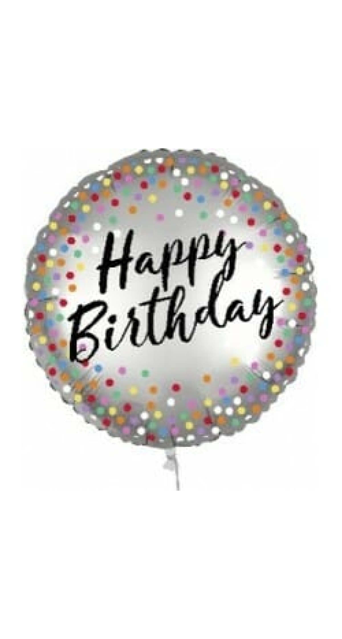 Happy Birthday Dual Faced Round Foil Balloon - 18'' (46cm)