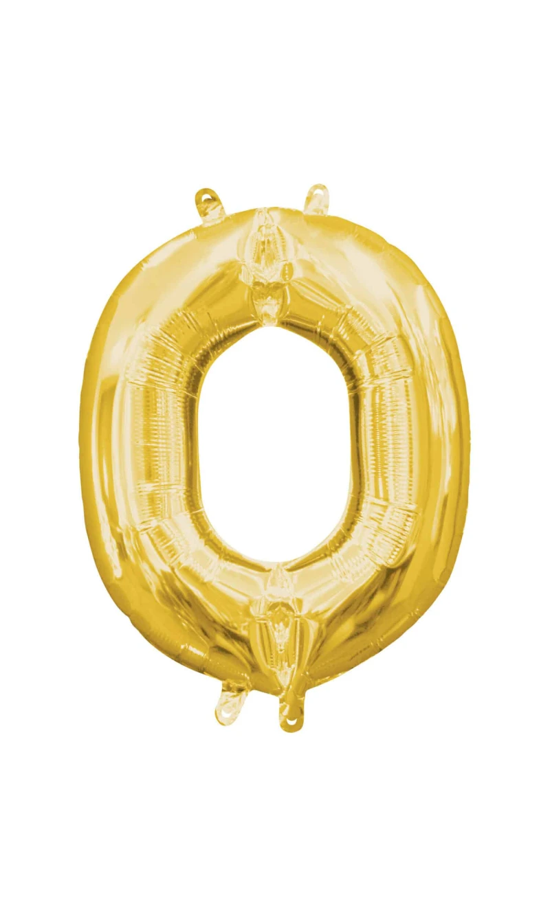 MiniShape Letter O Gold Foil Balloon 16 Inch - 25cm x 33cm