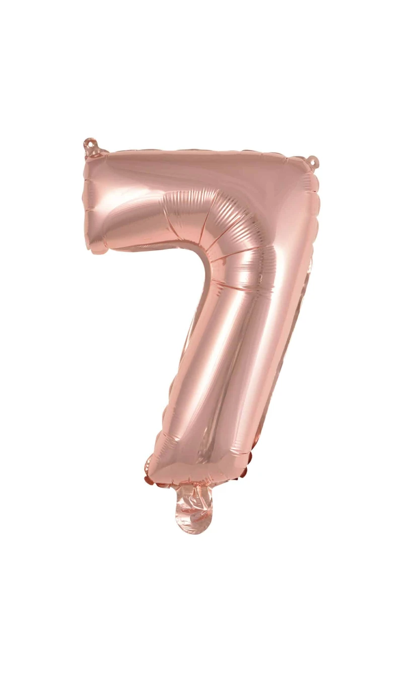 Mini Number 7 Rose Gold Foil Balloon - 35cm