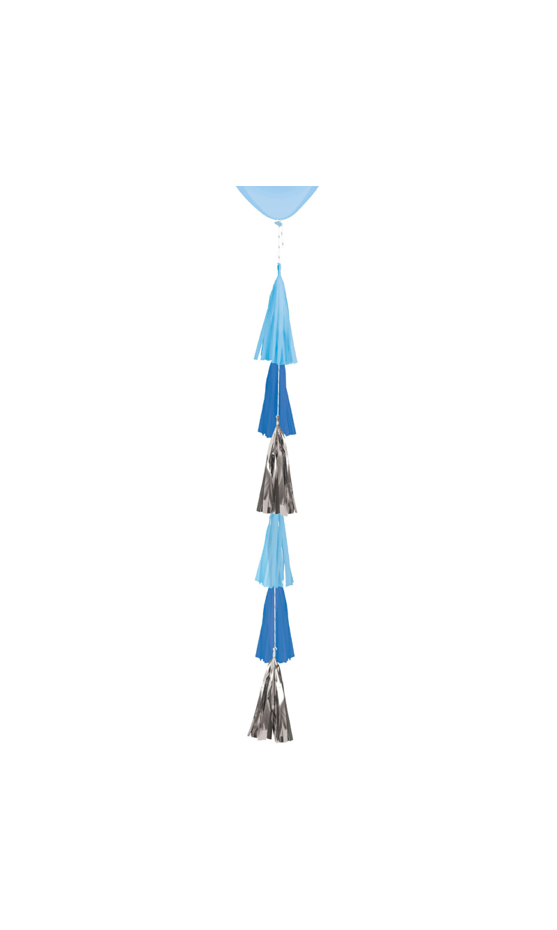 Balloon Tail Tassel Pastel Blue Paper / Foil Length 70cm