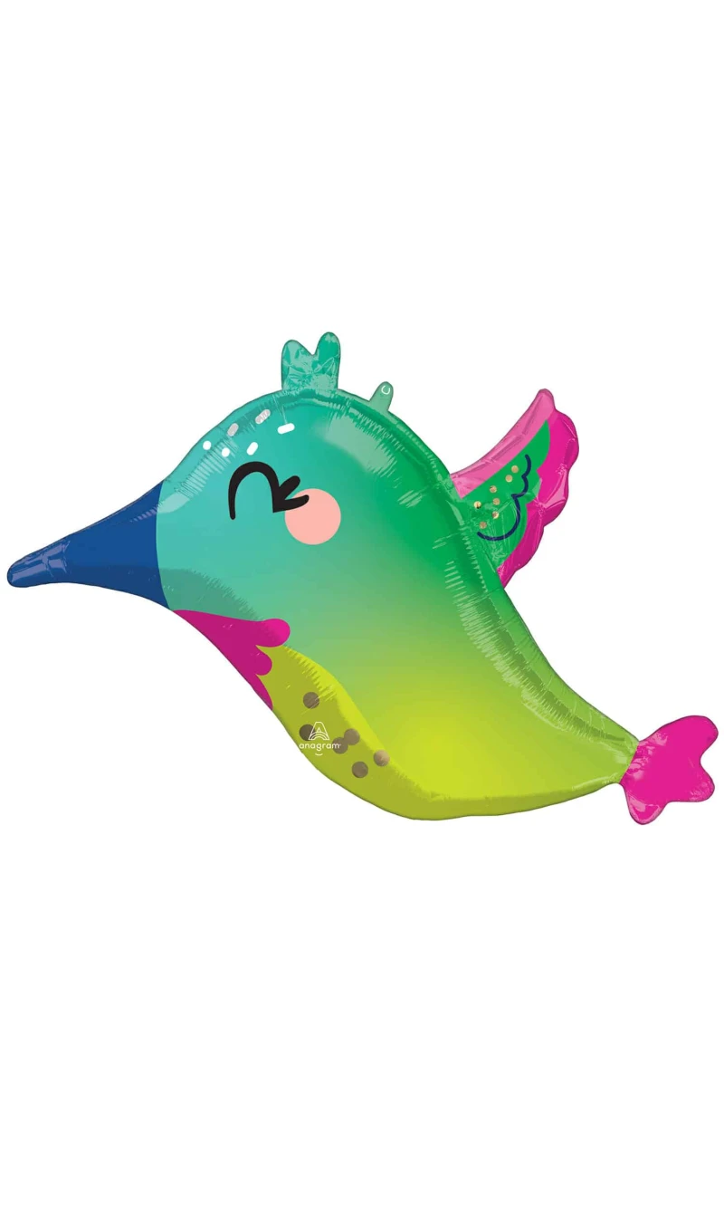 Junior Shape Colorful Hummingbird Foil Balloon - 63cm x 40cm