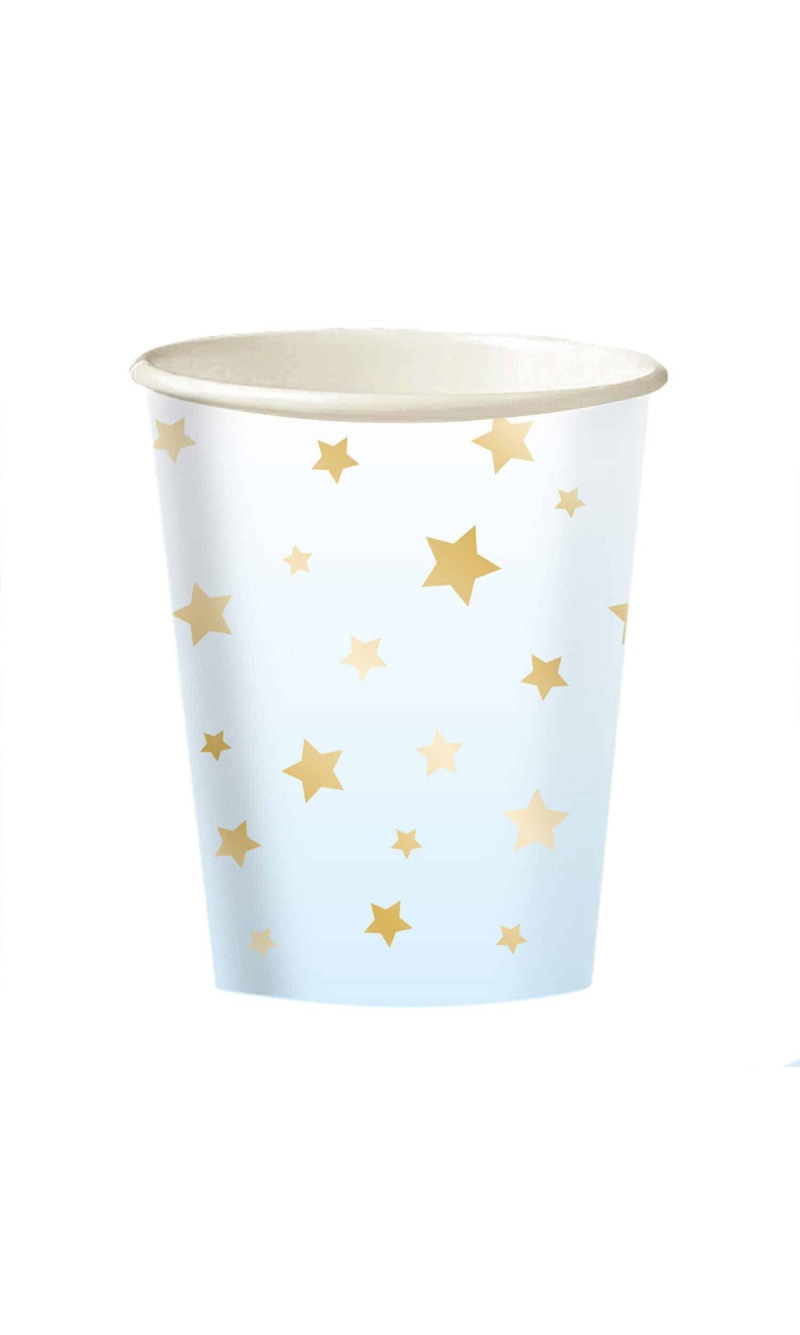 1st Birthday Blue Ombre Paper Cups 250ml - 8pk