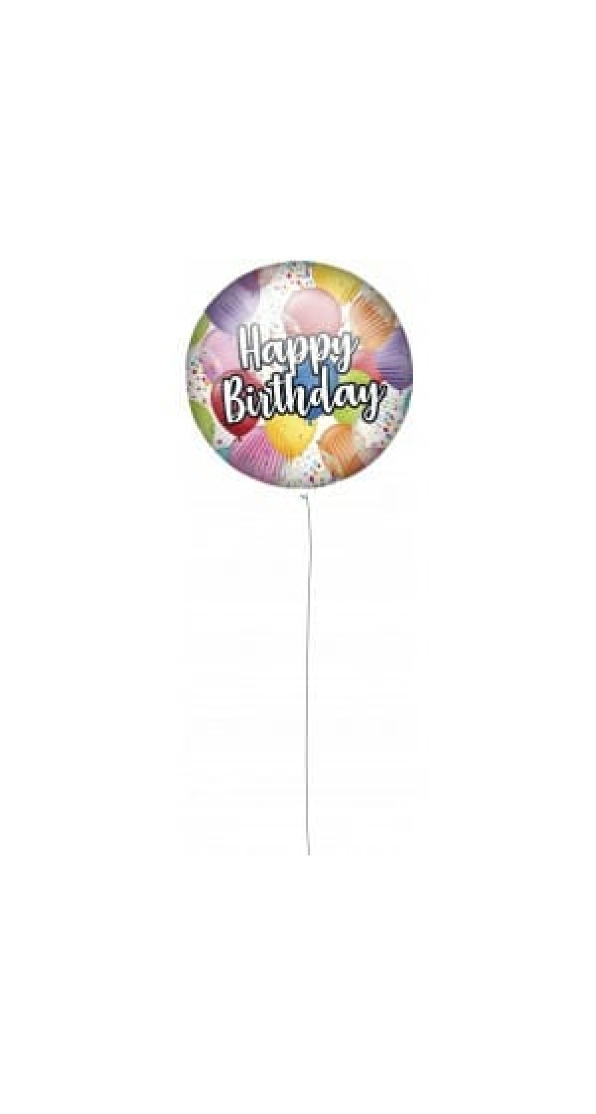 Celebration Happy Birthday Round Foil Balloon - 18'' (46cm)
