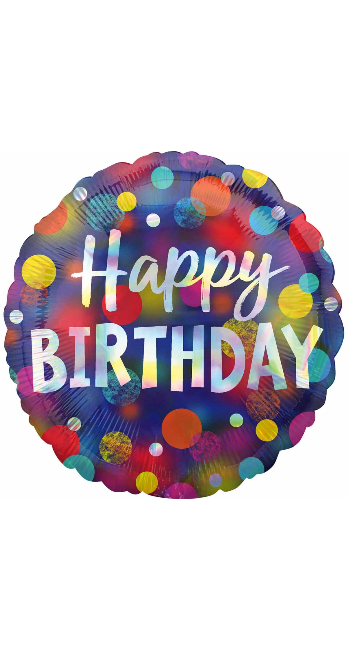 Happy Birthday Iridescent Party Dots Foil Balloon - 43cm