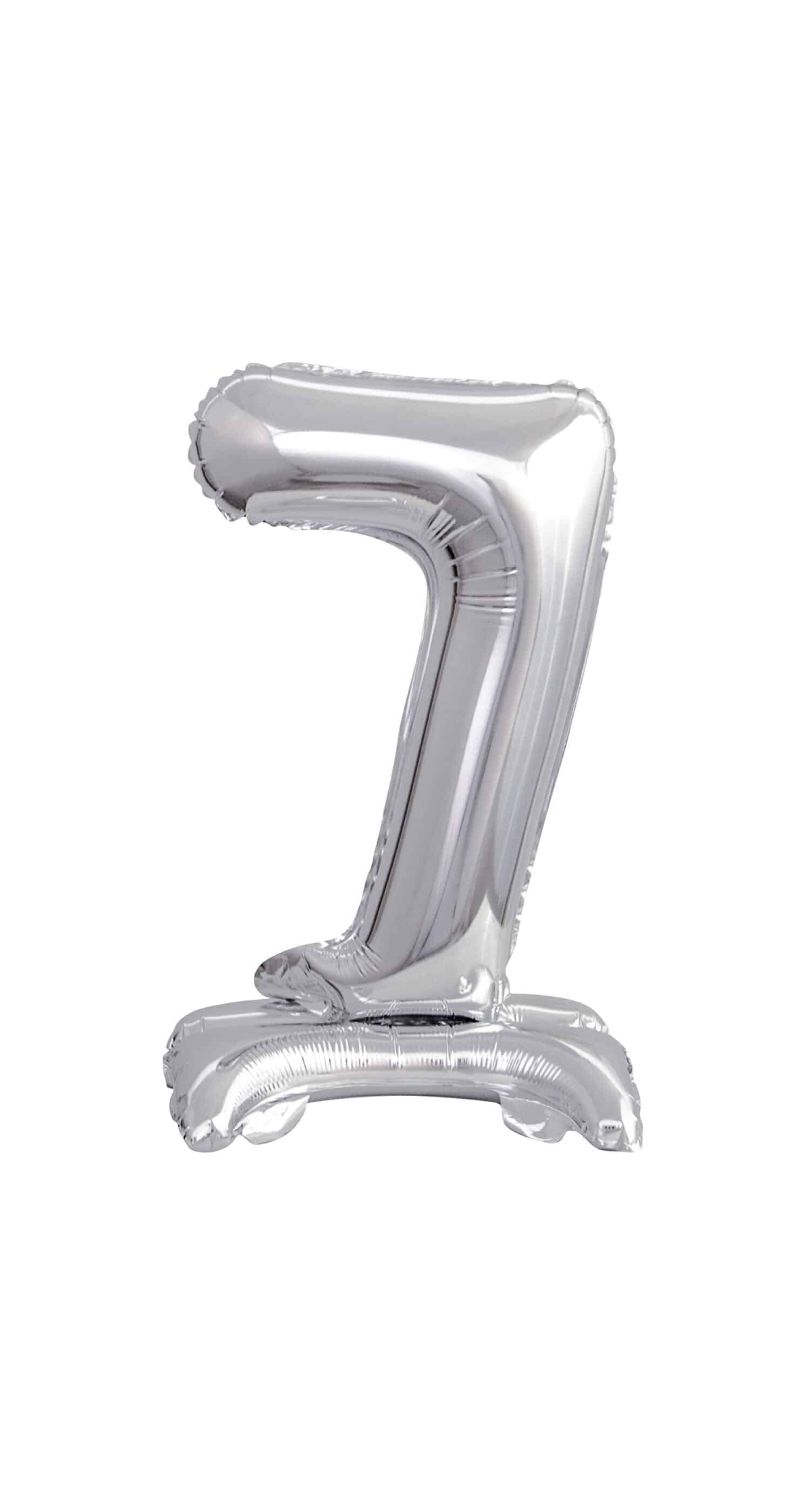 Mini Number 7 with Stand Silver Foil Balloon - 38cm