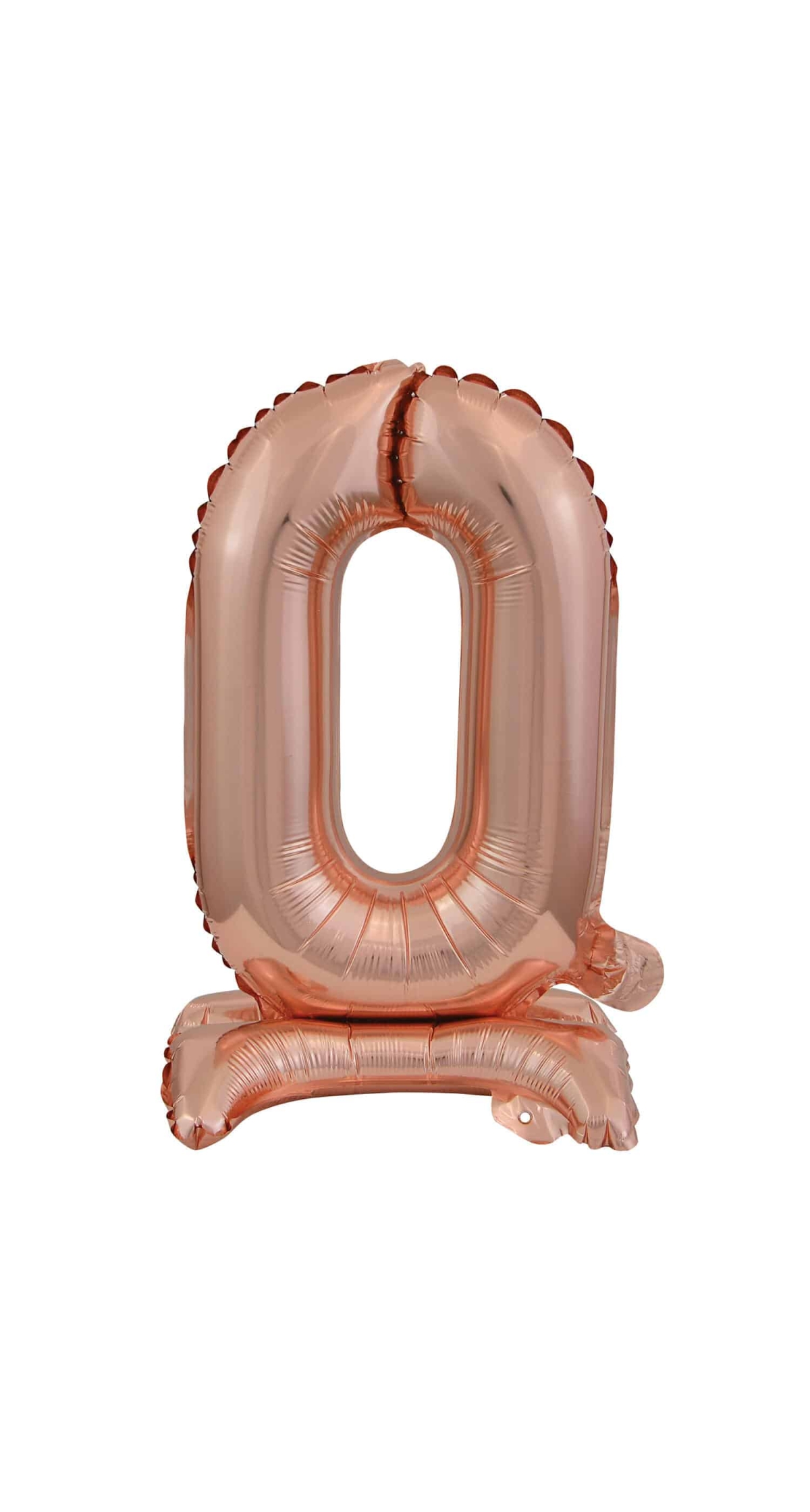 Mini Number 0 with Stand Rose Gold Foil Balloon - 38cm