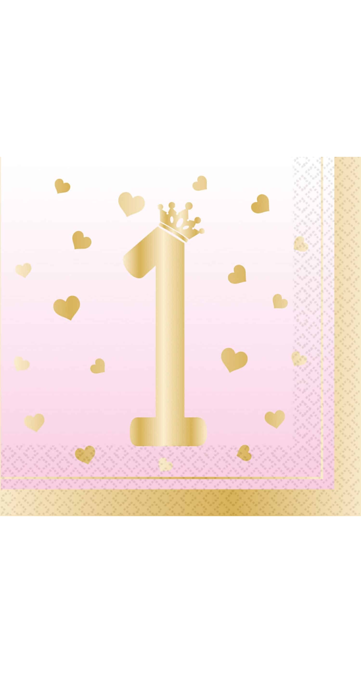 1st Birthday Pink Ombre Napkins 33 x 33cm - 16pk