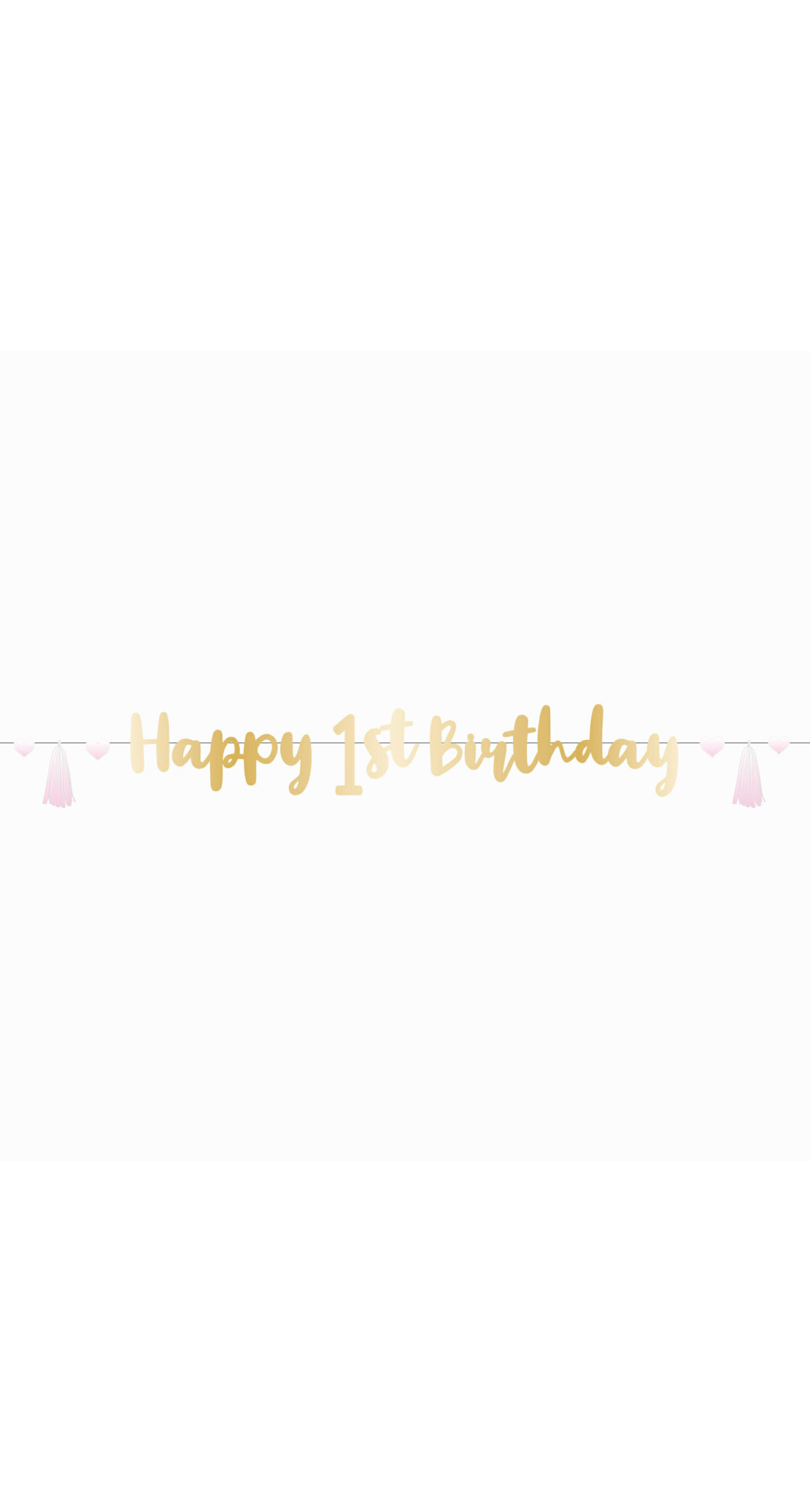 1st Birthday Pink Ombre Letter Banner - 180cm