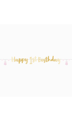 1st Birthday Pink Ombre Letter Banner - 180cm
