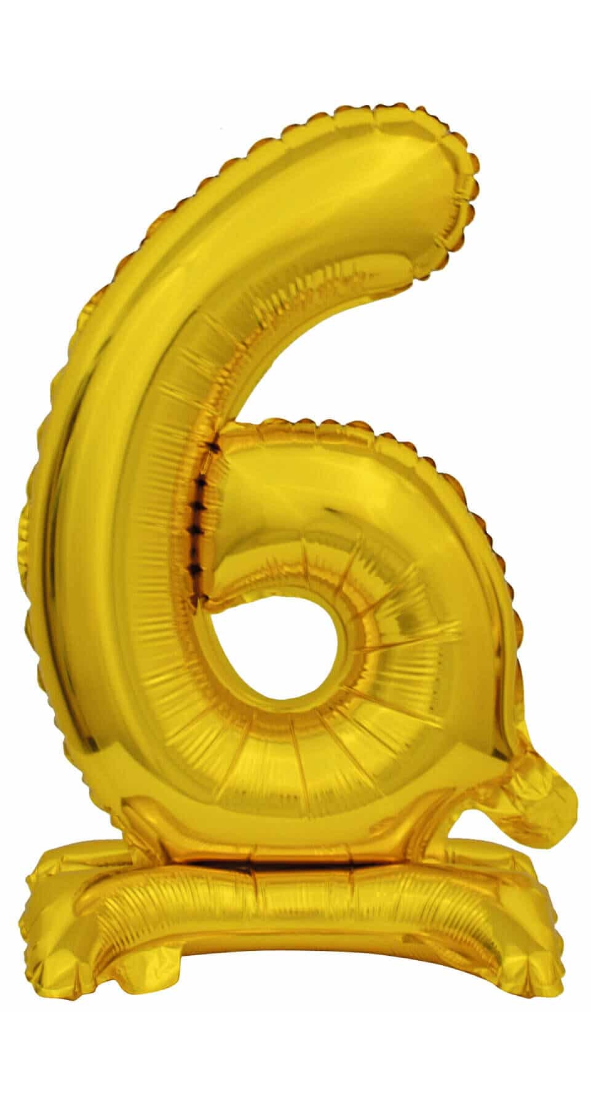 Mini Number 6 with Stand Gold Foil Balloon - 38cm