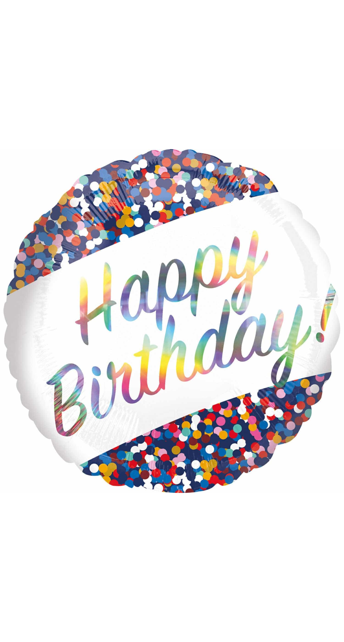 Happy Birthday Iridescent Confetti Foil Balloon - 43cm