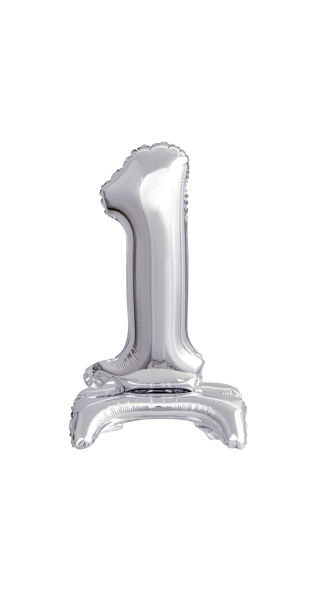 Mini Number 1 with Stand Silver Foil Balloon - 38cm