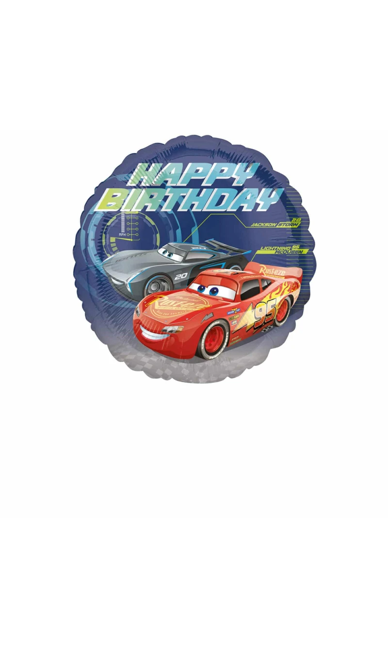 Cars Happy Birthday Foil Balloon - 43cm