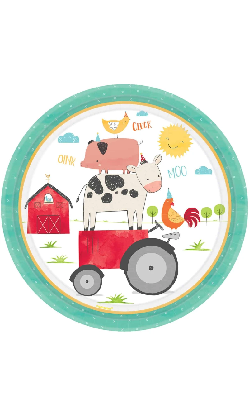 Barnyard Birthday Paper Plates 22.8cm - 8pk