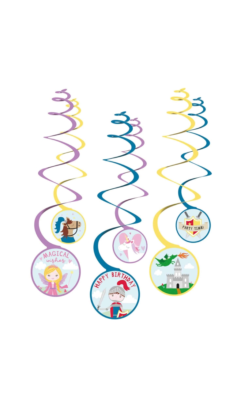 Princess & Knight Swirl Decoration - 6pk