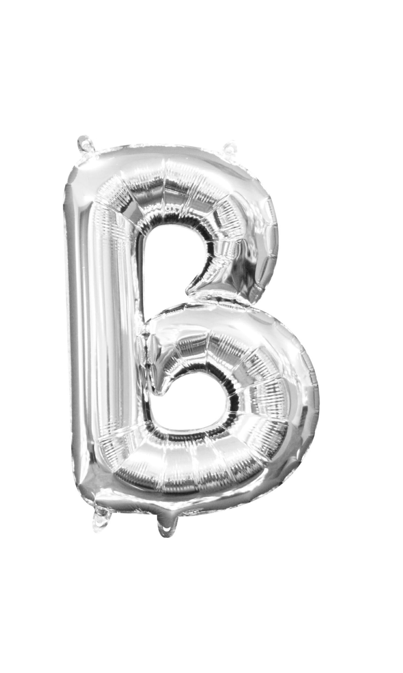 MiniShape Letter B Silver Foil Balloon 16 Inch - 22cm x 33cm