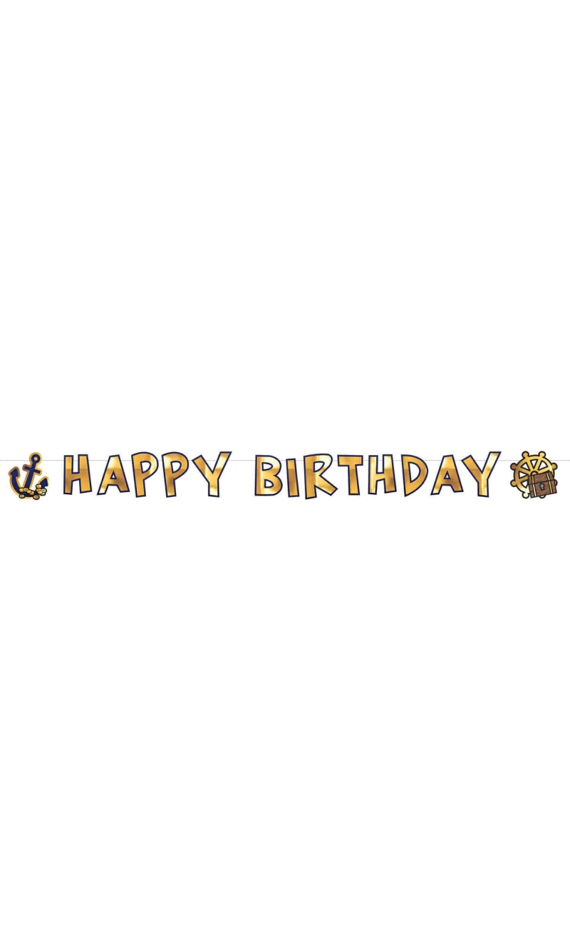Pirates Map Paper Letter Banner - 180 x 15cm
