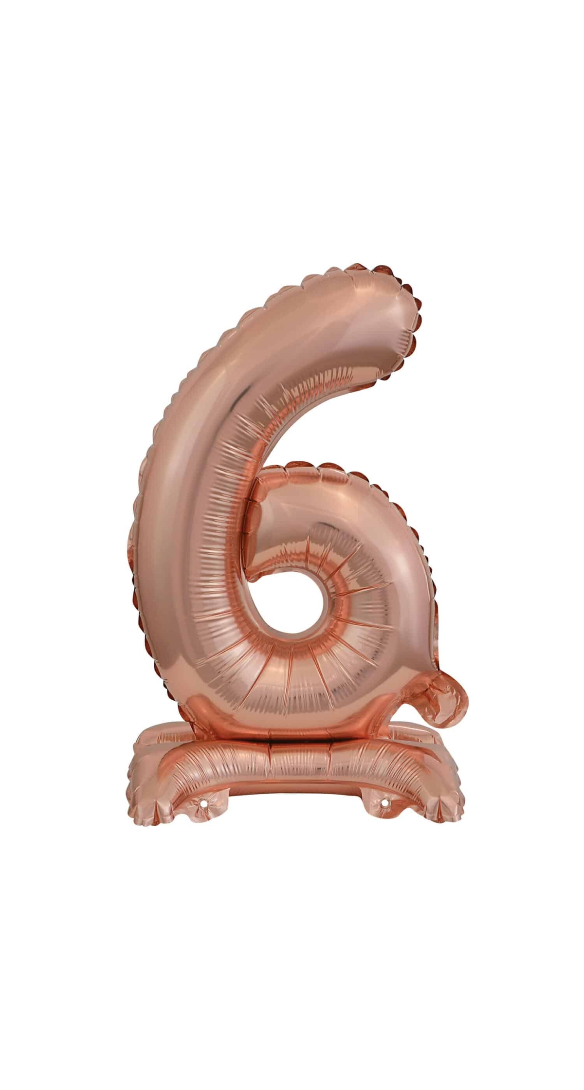 Mini Number 6 with Stand Rose Gold Foil Balloon - 38cm