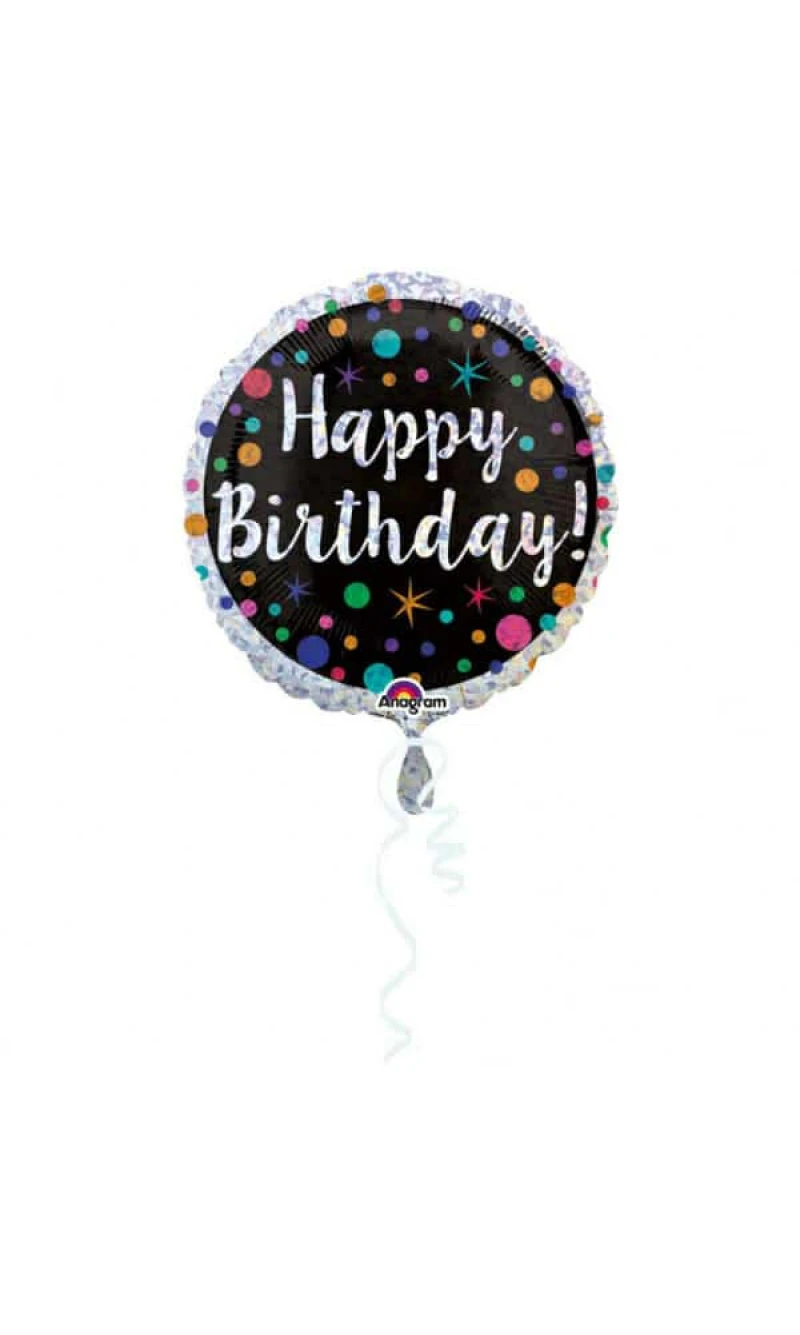 Happy Birthday "Polka Dot Bday" Foil Balloon - 43cm