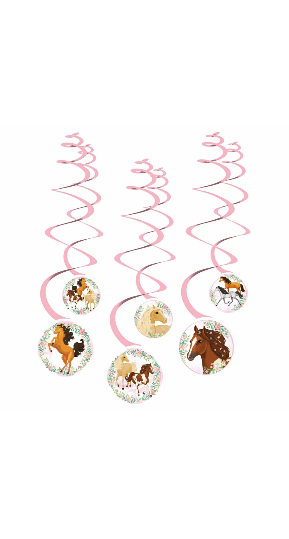 Beautiful Horses Swirl Decoration - 6pk