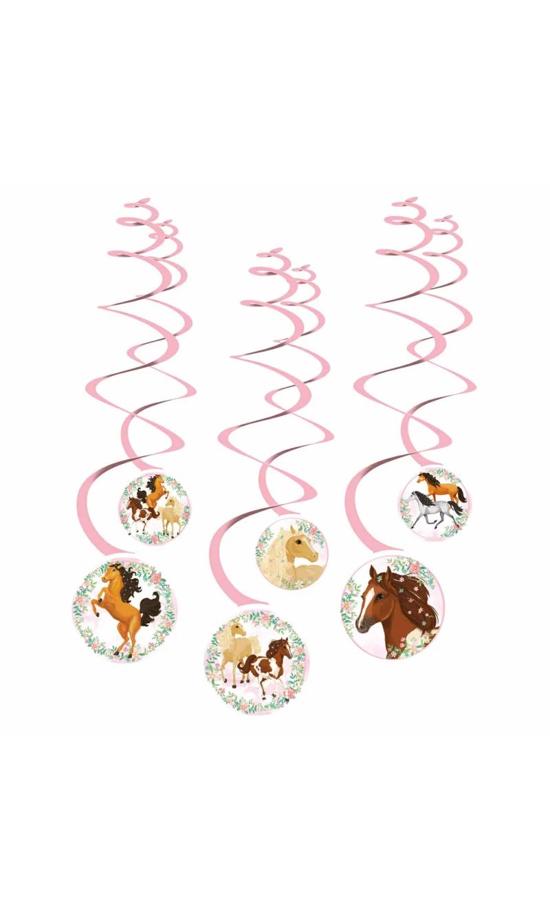 Beautiful Horses Swirl Decoration - 6pk