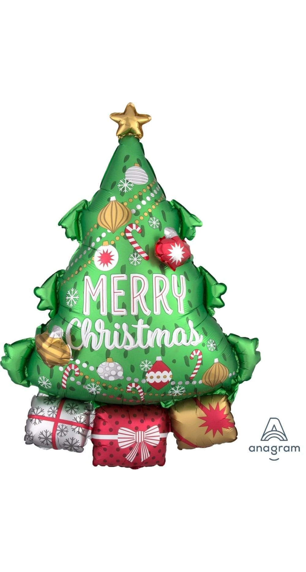 Christmas Tree 3D Giant Foil Multi-Balloon – 25″ x 34″