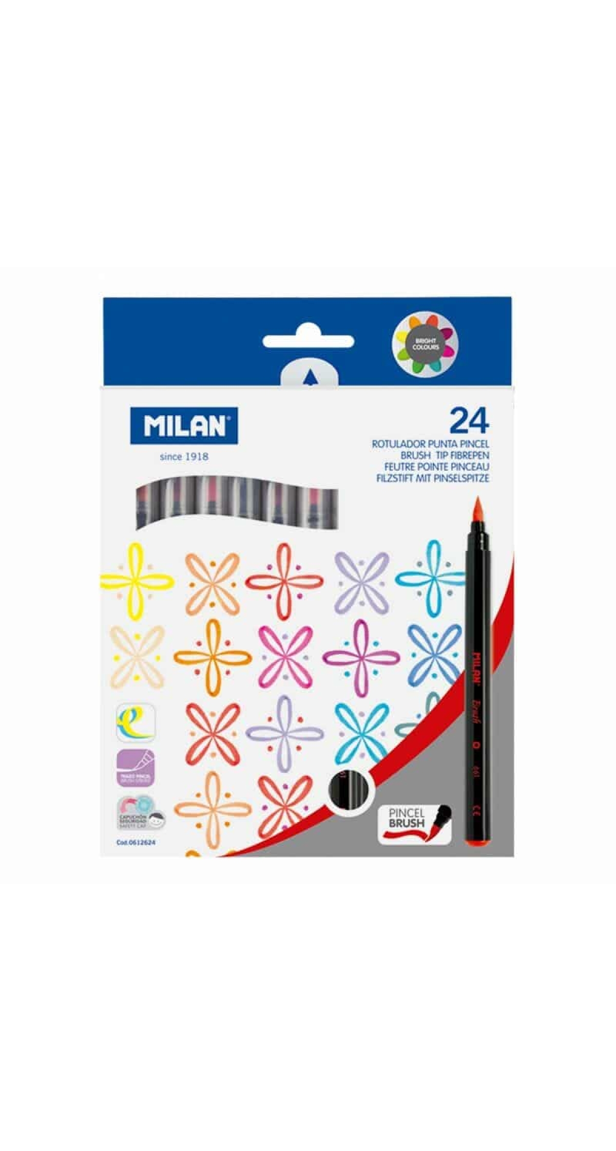 Brush-Tipped Water-Based Fibrepens - 24pk