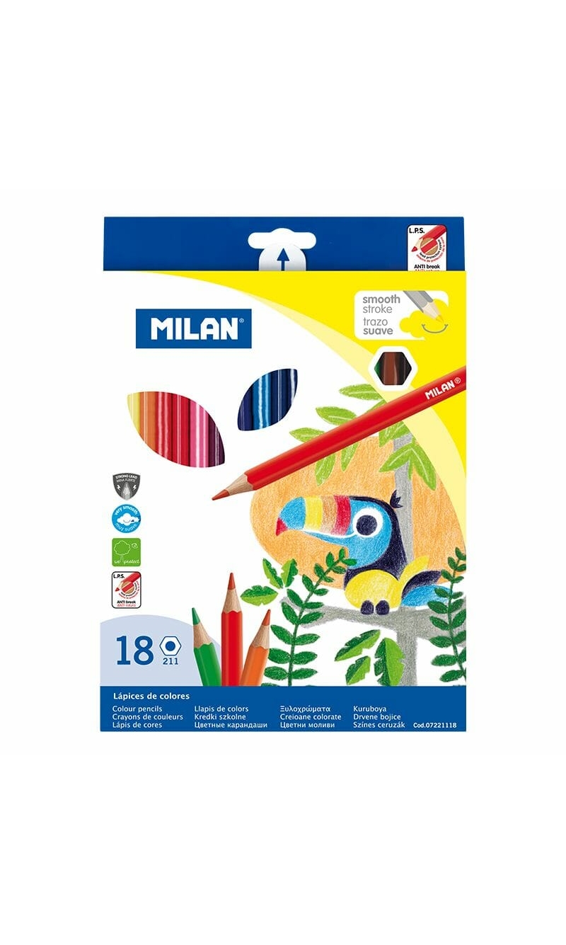 Hexagonal Coloured Pencils - 18pk