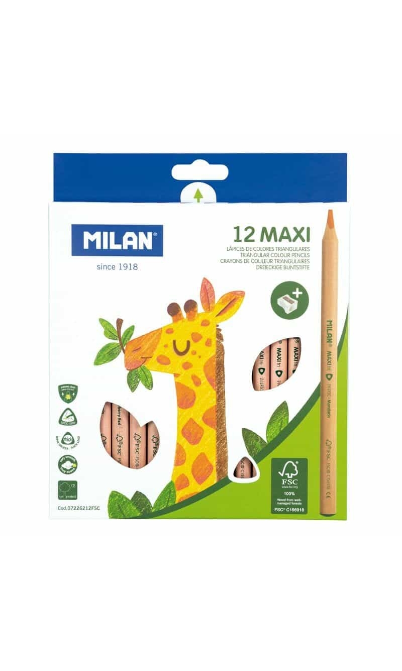 MaxiTriangular Colour Pencils - 12pk
