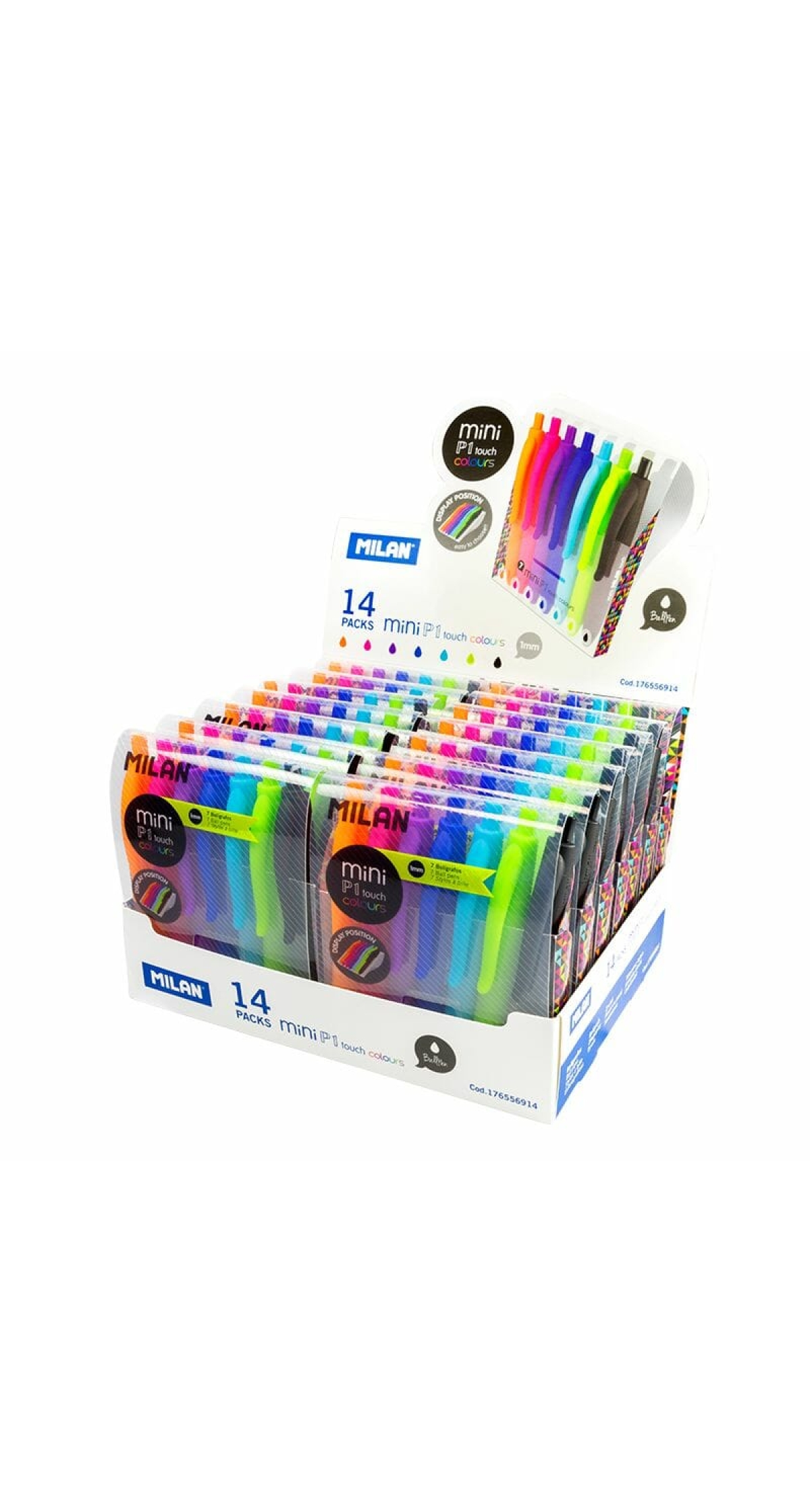 Mini P1 Touch Coloured Pens - 7pk