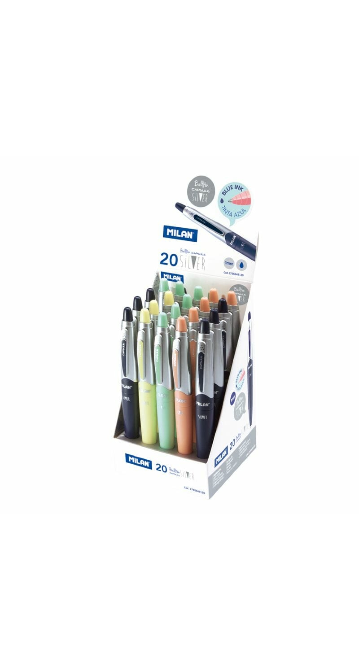Blue Capsule Silver Ballpen