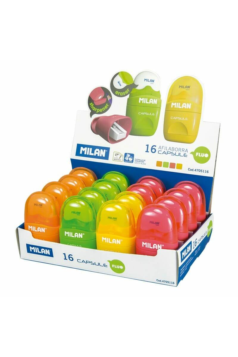 Sharpener + Eraser Fluo Capsule
