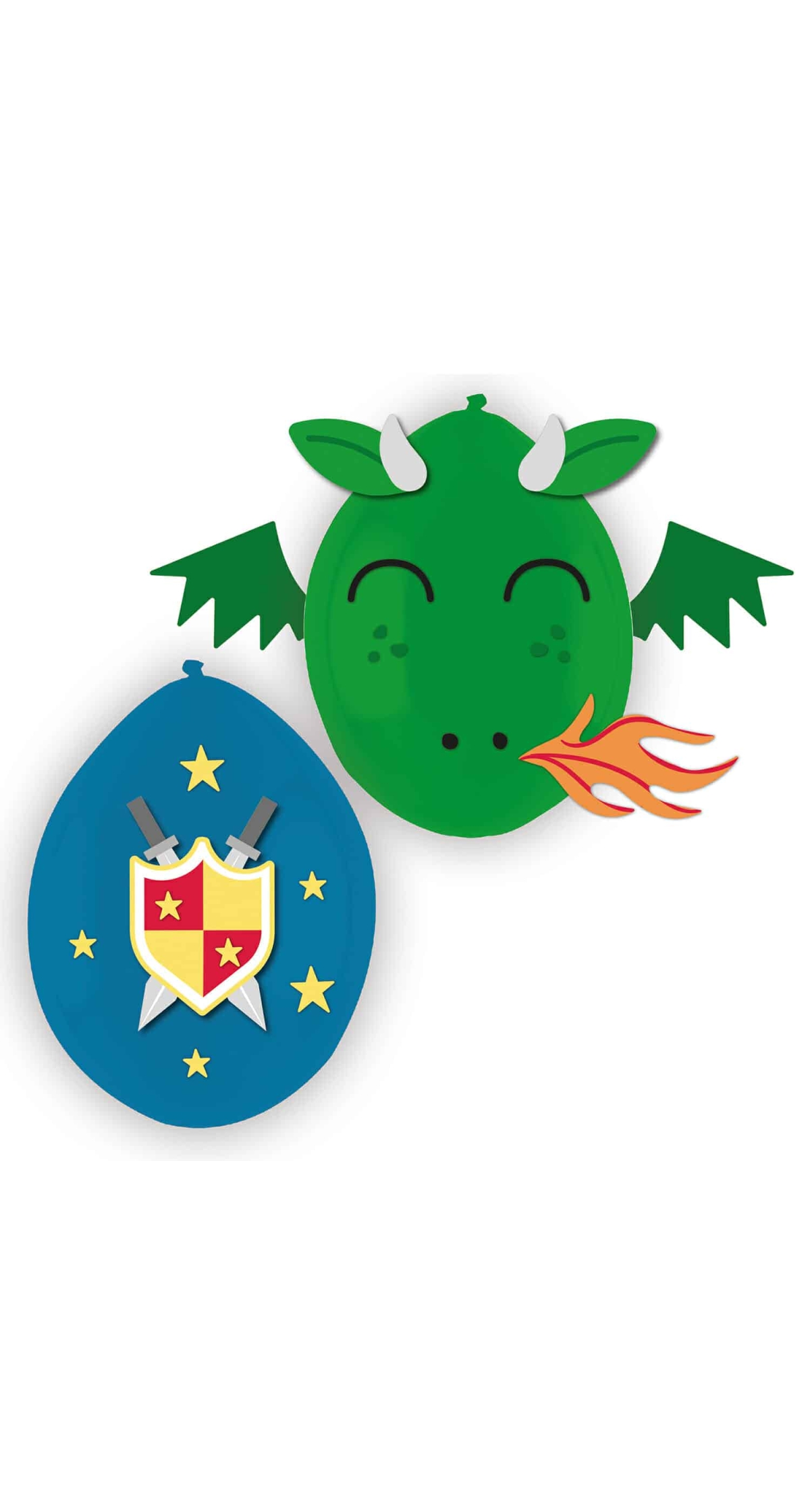 Knight Latex Balloons 14'' with Paper Additions - 3pk