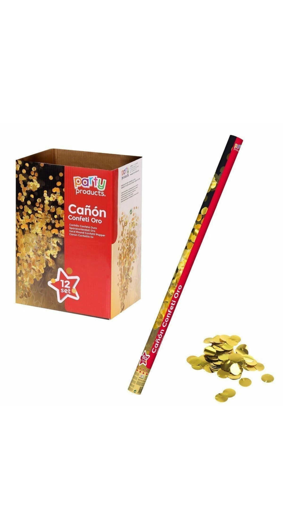 Round Gold Confetti Popper 100cm