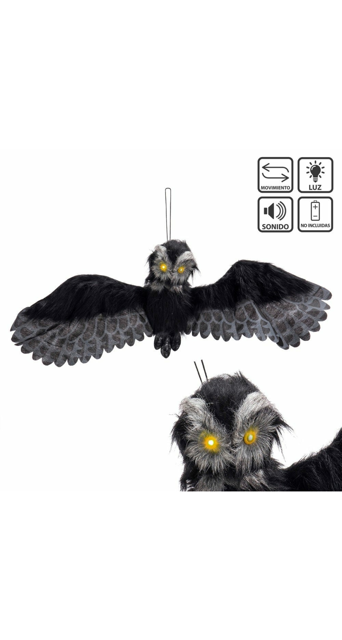 Owl with Light, Sound & Movement - 100x11x38cm