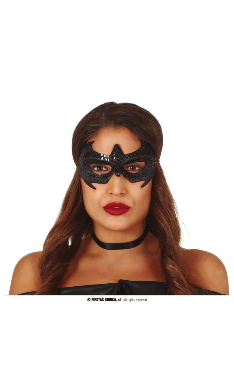 Black Superhero Mask - Adult One Size