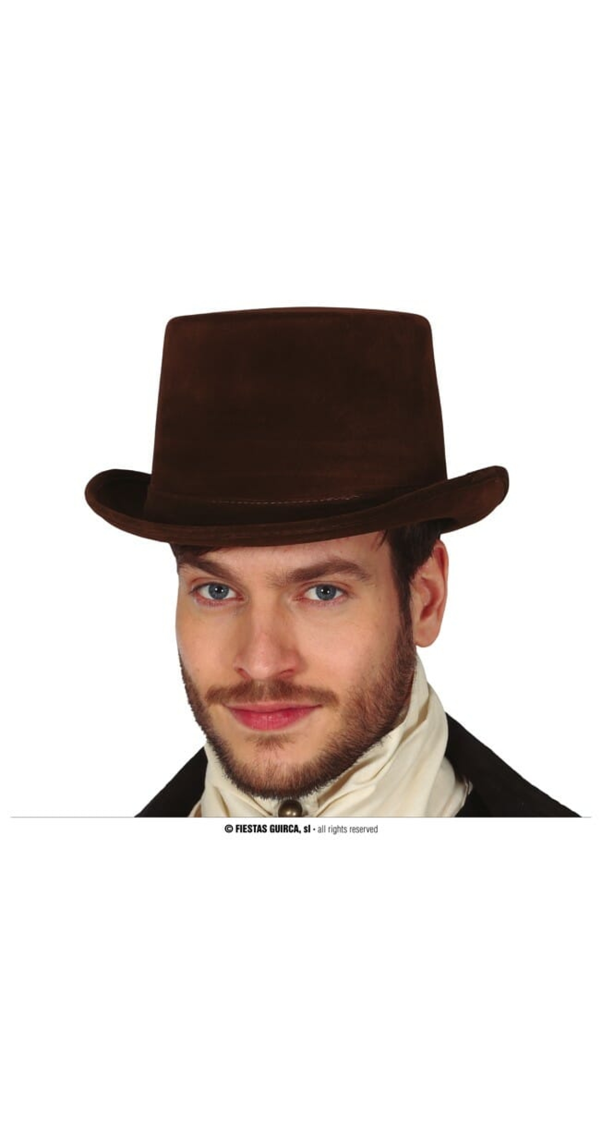 Brown Top Hat With Elastic - Adult One Size