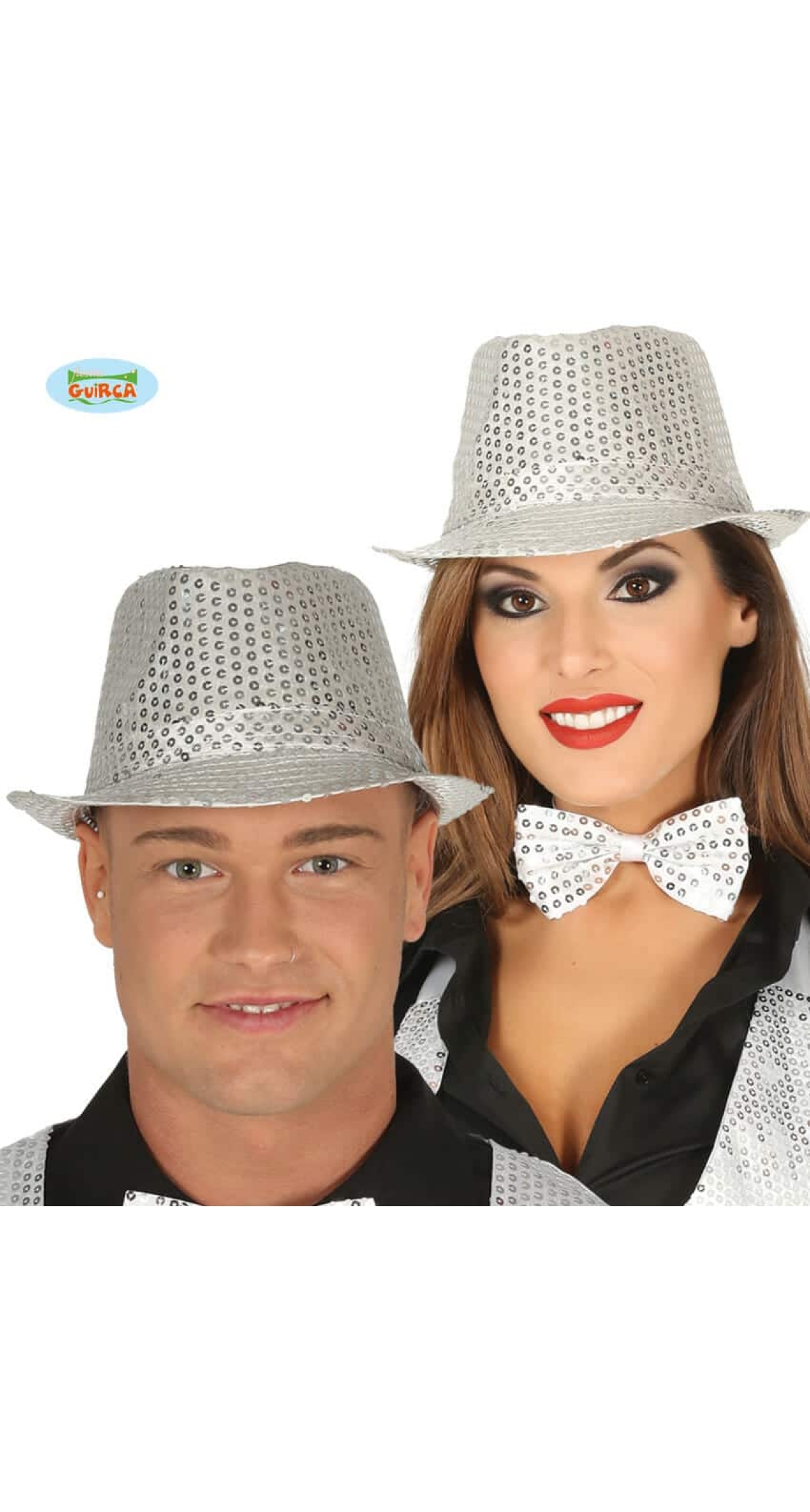 Silver Sequin Gangster Hat - Adult One Size