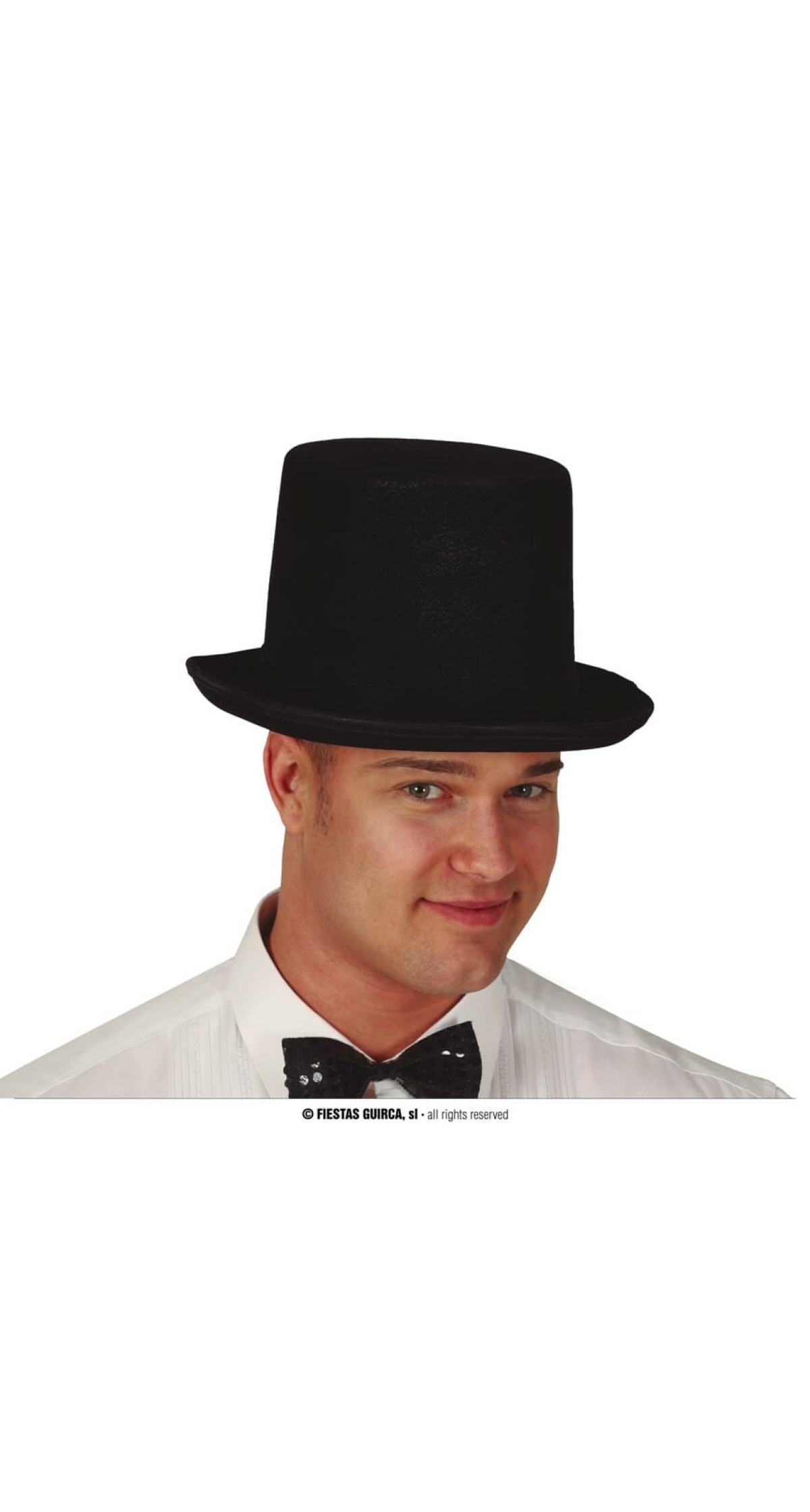 Black Elastic Velvet Top Hat - Adult One Size