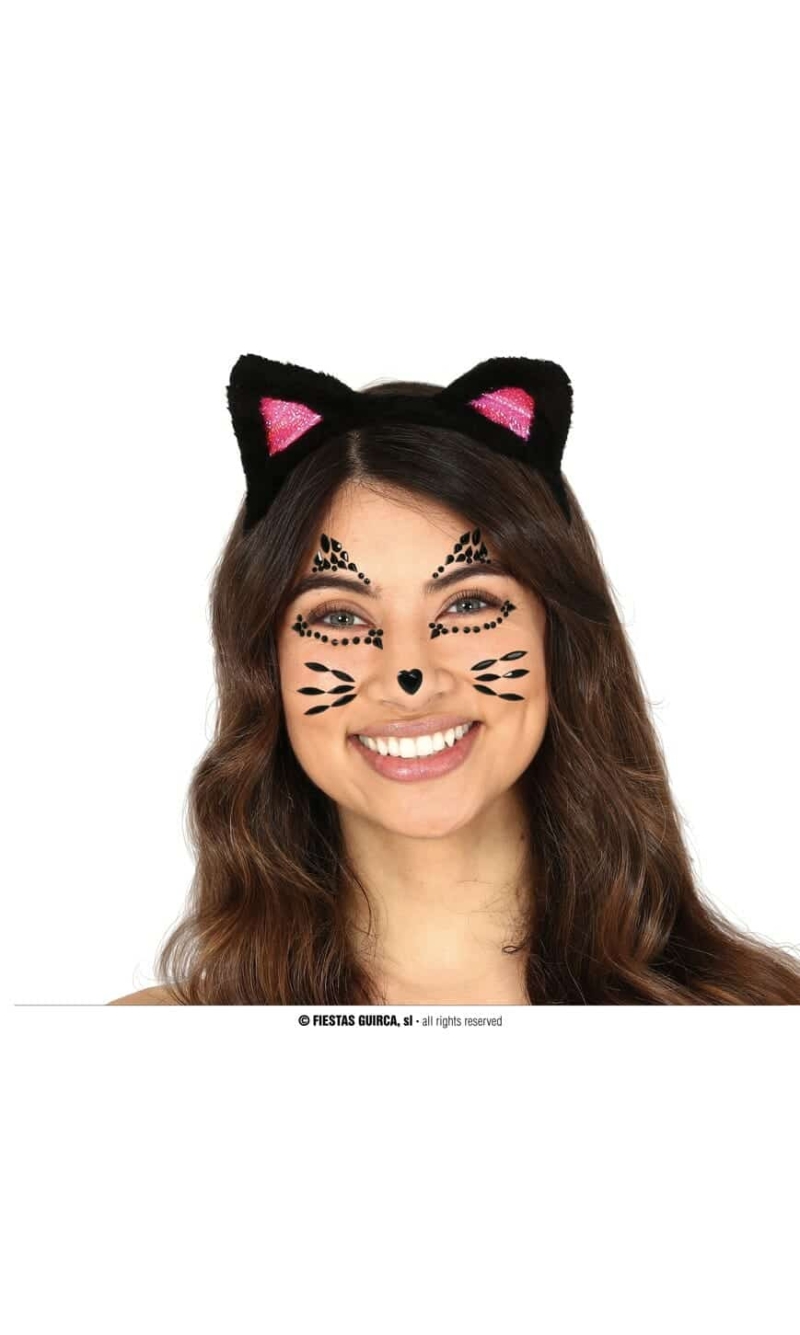 Adhesive Face Gems Cat Set