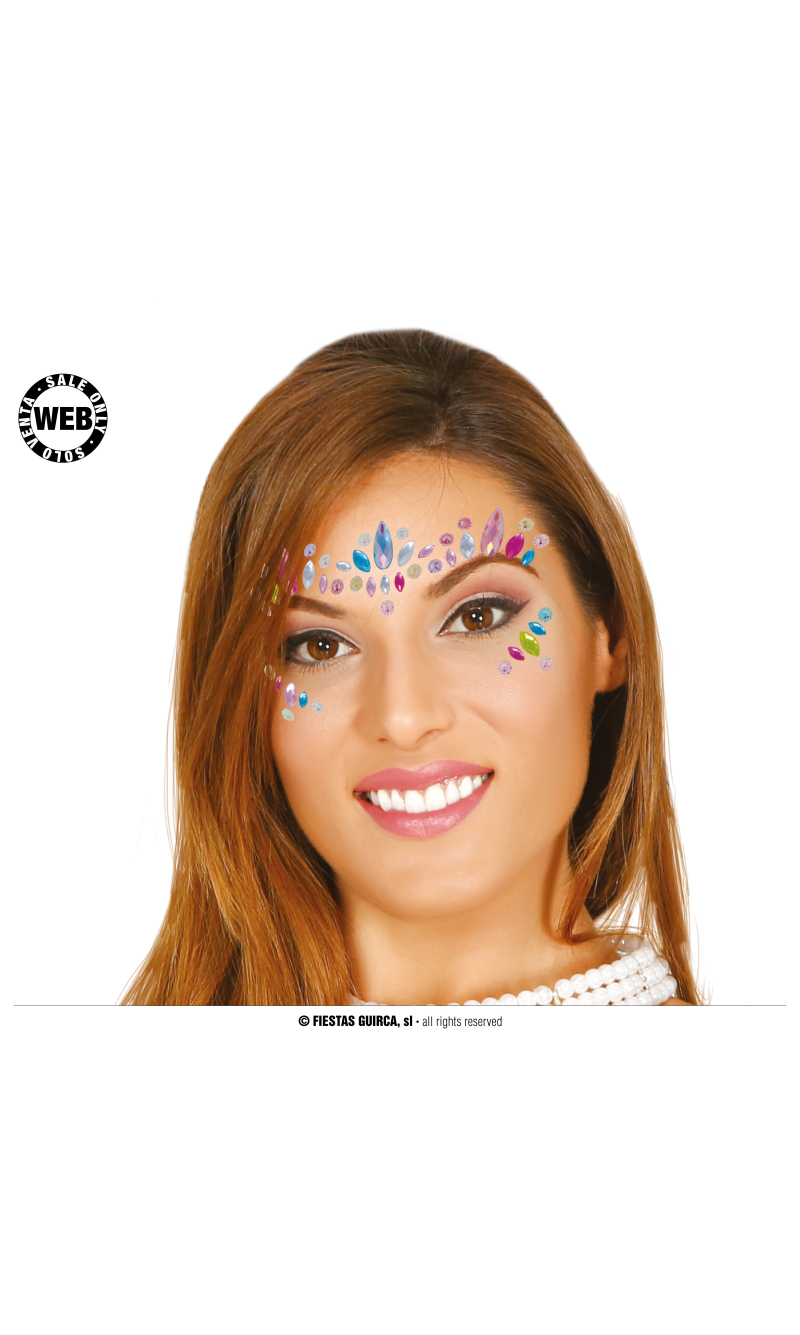 Adhesive Face Gems Multicolor Set