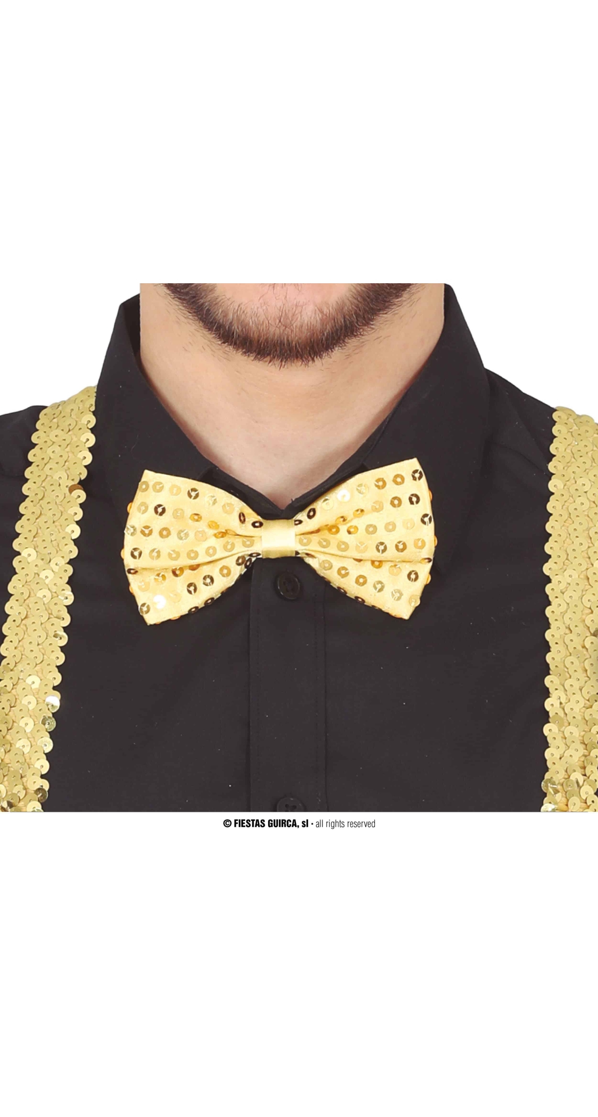 Sequin Bow Tie Gold