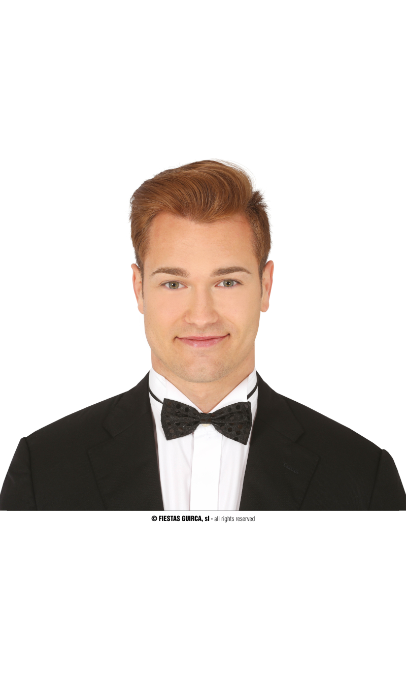 Sequin Bow Tie Black