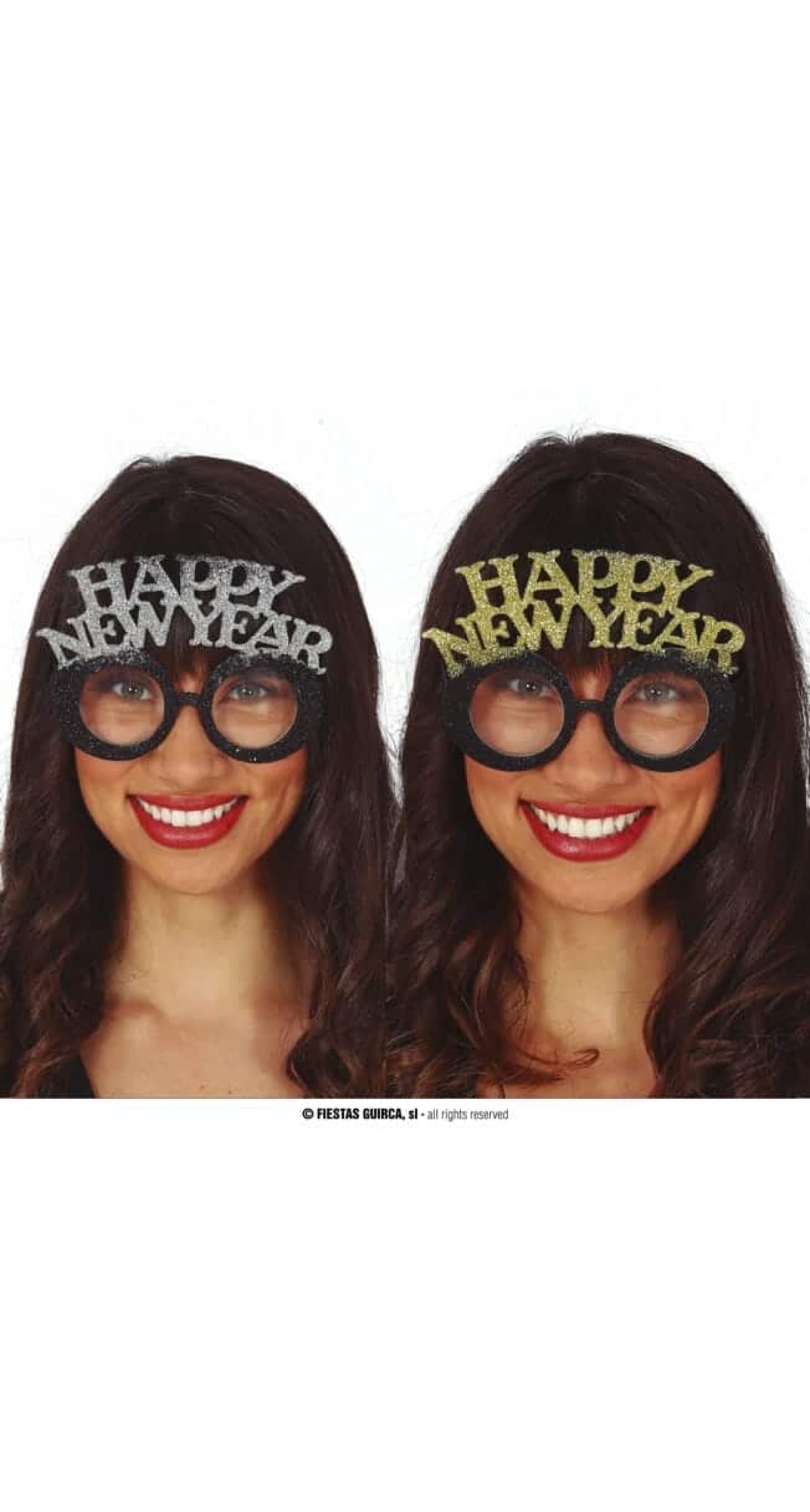Happy New Year Glasses Assorted Silver / Gold