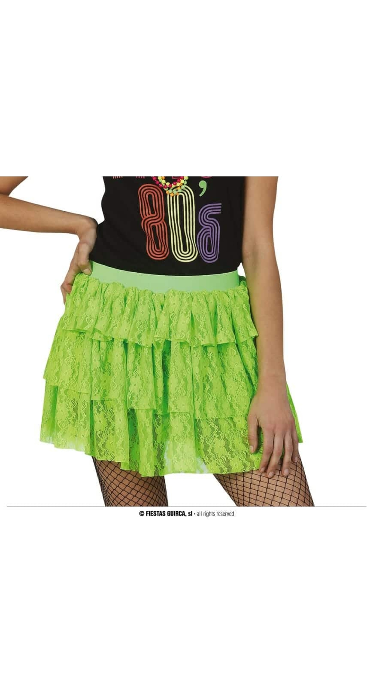 Neon Green 80's Skirt - Adult One Size