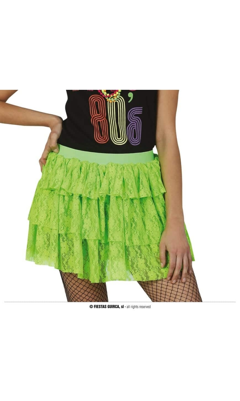 Neon Green 80's Skirt - Adult One Size