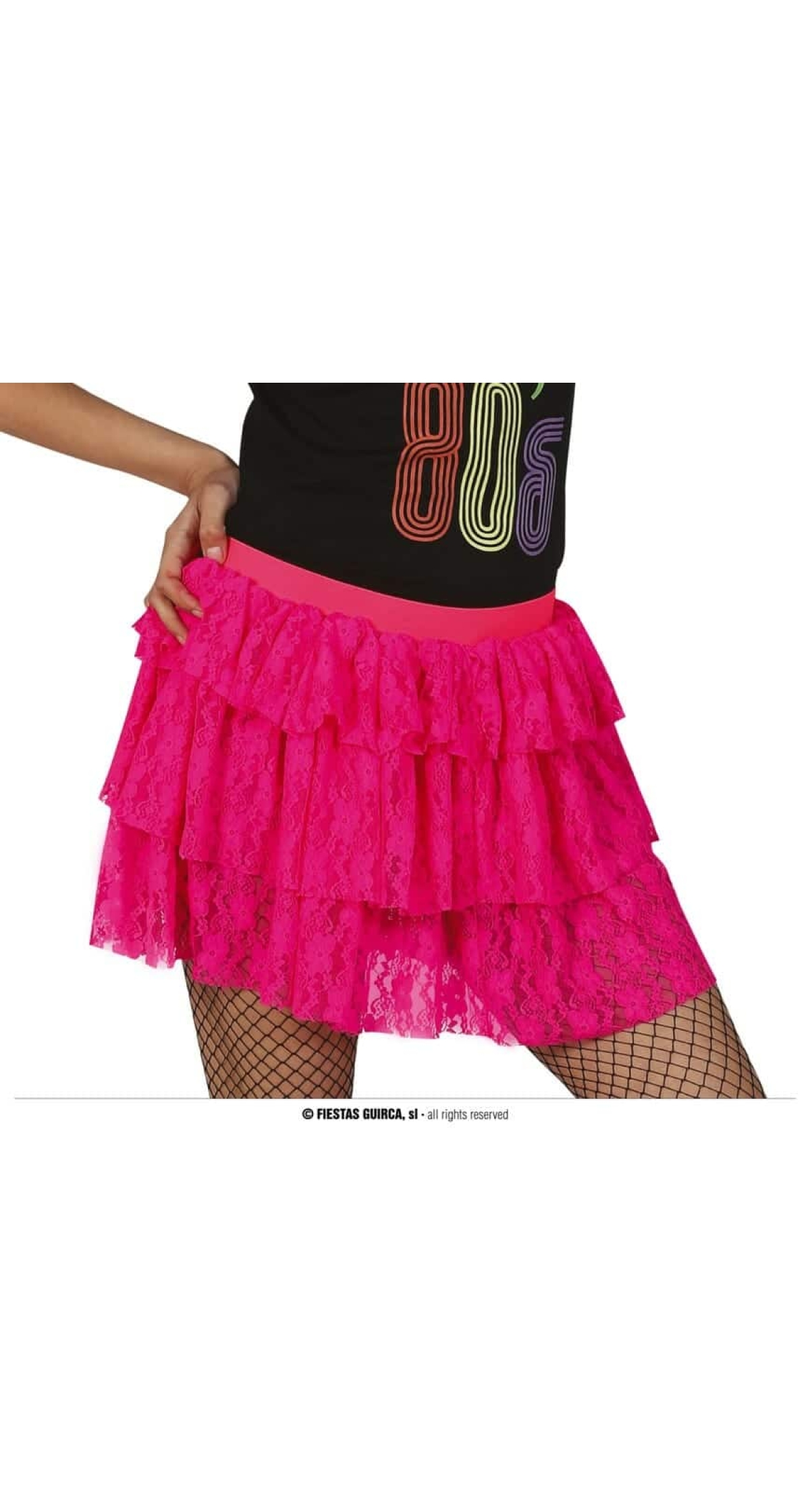 Neon Pink 80's Skirt - Adult One Size