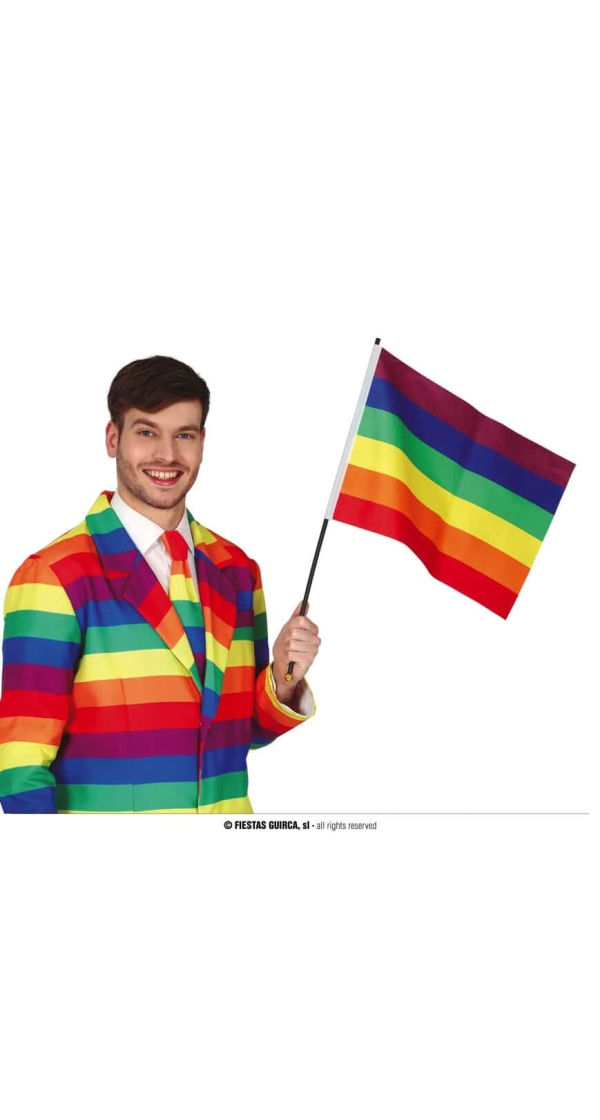 Pride Flag With Rainbow Pole - 35x45cm