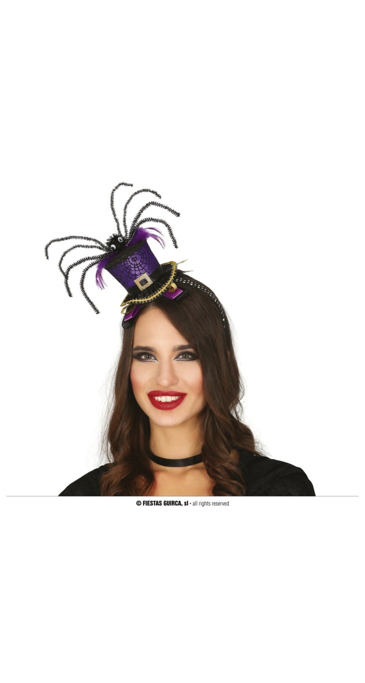 Purple Halloween Spider Mini Hat