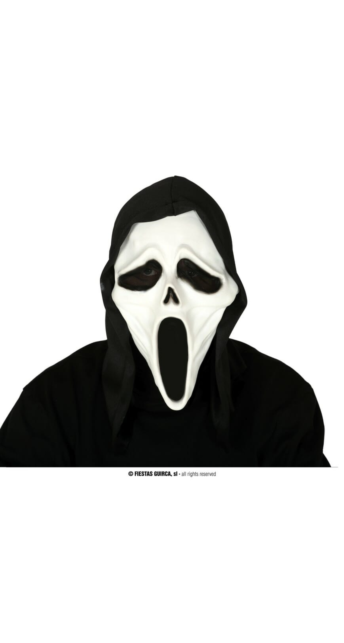 Hooded Killer Scream Latex Mask - Adult One Size